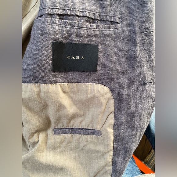 Zara Grey Linen Lined Sports Coat - Picture 4 of 5